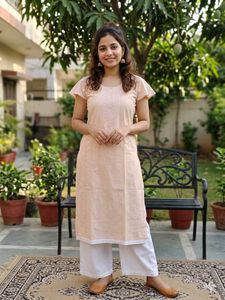 Elegant Peach Kurta Set
