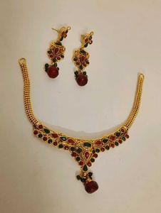 Gold Plated Necklace and Earring S
