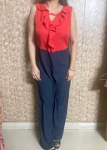 Chic Red & Navy Jumpsuit