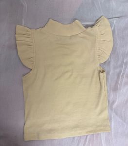 Ruffle Sleeve Ribbed Top