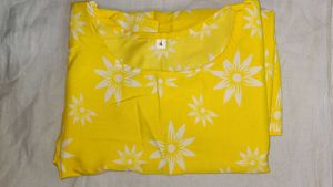 Yellow Floral Print Kurti