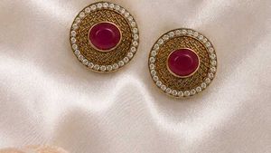 Exquisite Gold Tone Statement Earrings