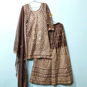 three piece fully embroidered suit set