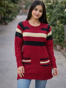 Striped Knit Sweater Dress