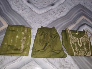 Elegant Olive Green Kurta Set