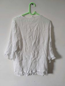 Bohemian White Linen Blouse