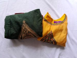Yellow Embroidered Ethnic Set (Girl's)