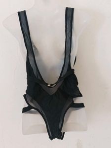 Black Sheer Panel Bodysuit