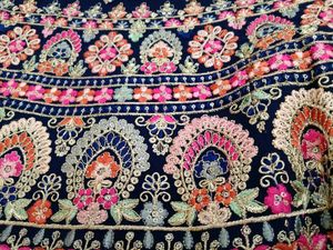 Navy Blue Embroidered Lehenga Set
