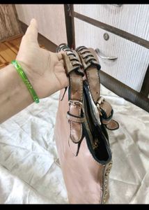 Studded Tan Tote Handbag