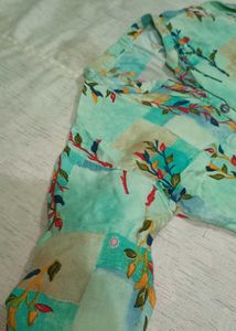 Green Floral Print Kurti