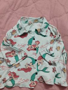 Cute Mermaid Print Pajama Top