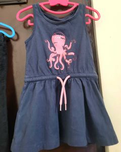Baby Girl Dress + 2 branded Jeans Combo