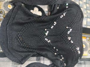 Black Sequin Embellished Blouse
