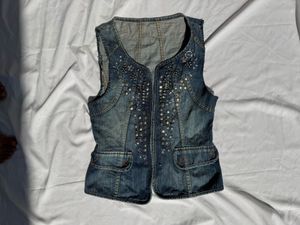 Studded Denim Vest