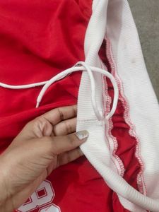 Red Wide Leg Track Pants