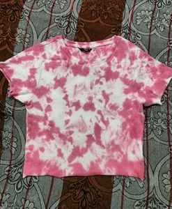 Pink Tie-Dye Cropped T-Shirt