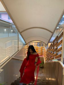 Stunning Off-Shoulder Red Dress