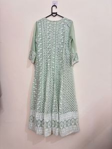 Elegant Mint Green Ethnic Gown