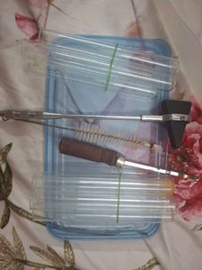 10 Test Tubes Set With Cleaner , Holder N Hammer