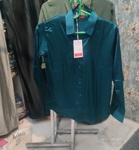 Emerald Green Satin Shirt