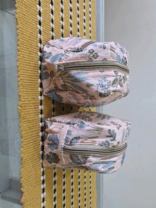 Set of 2 Floral Print Pouches