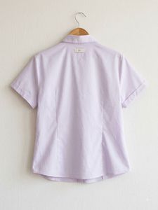 Light Purple Button-Up Short Sleeve Blouse
