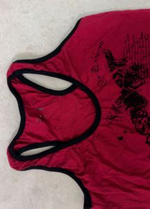 Red Graphic Print Tank Top
