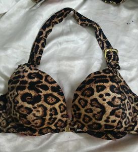 Leopard Print Bikini Top