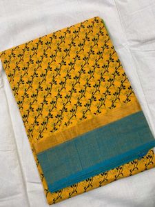Yellow Printed Saree