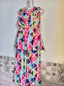 🔥 BUY 1, GET 1 FREE🔥Geometric Print Maxi Dress