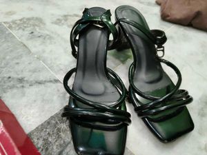 Chic Black Patent Block Heels