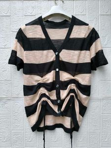 New with tag Striped Button-Down Knit Top