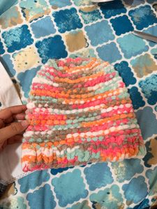 Unused Cozy Multicolor Knit Beanie Hat