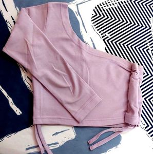 Lavender One-Shoulder Top with Ties