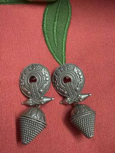 Ethnic Oxidized Silver Earrings