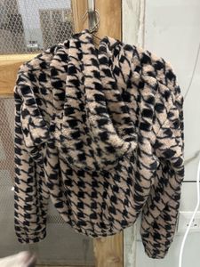 Cozy Houndstooth Fleece Jacket