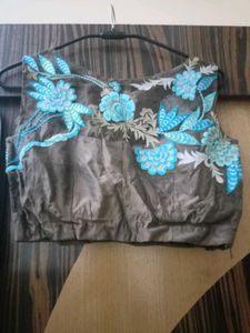 Printed Stiched Saree with Padded Blous