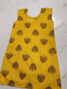 Yellow Tree Print Kurta