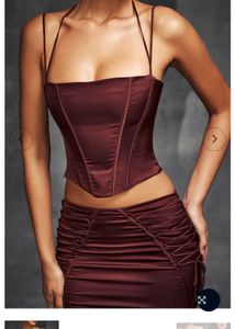 ❤️ Burgundy Corset Cami Top