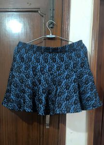 Blue Lace Skater Skirt