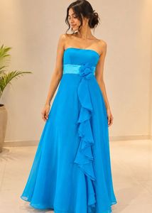 Stunning Blue Strapless Gown