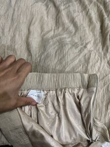 crepe beige skirt