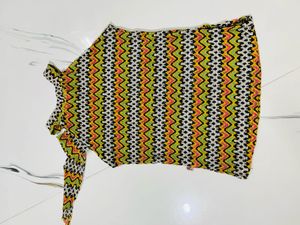 Vibrant Zigzag Patterned Top