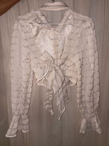 🔴CLEARANCE SALE 🔴Sheer Striped Button-Up Blouse