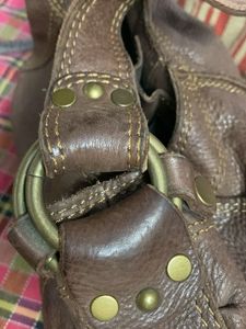 vintage  Brown pure Leather Hobo Bag