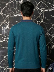 Men's Teal Polo Sweater
