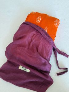 Vibrant Orange Saree