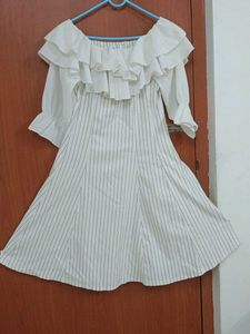 Chic Off-Shoulder Striped Dress