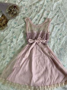 Dreamy Pink Sheer Overlay Dress